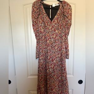 ASTR the label floral ruched shoulder dress